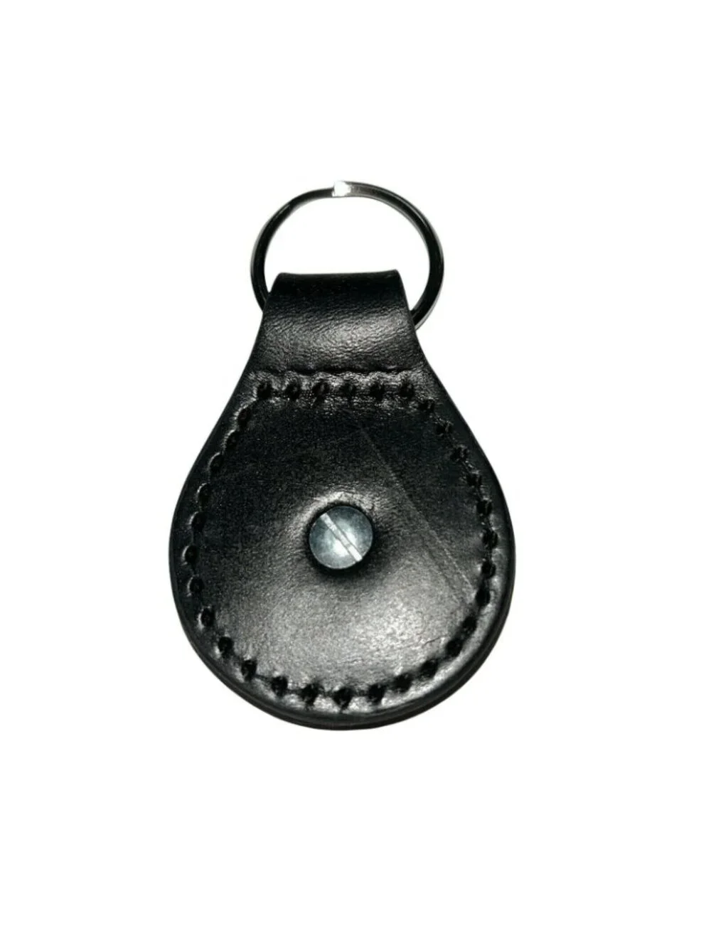 Black Leather Silver Firefighter Maltese Cross Concho Key Ring Chain NEW Unisex